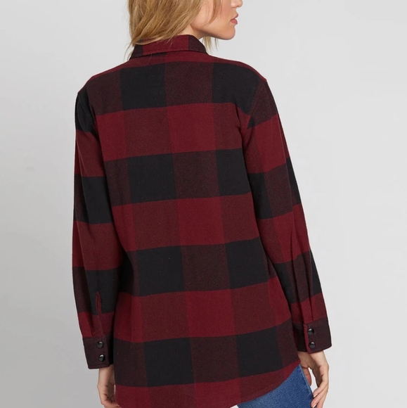 Volcom thick red and black flannel size L - Picture 5 of 5
